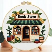 1 قطعة 20*20 سم/7.9*7.9 بوصة، طقم تطريز منزل عتيق، مجموعة تطريز يدوية DIY للمبتدئين البالغين، هدية منزلية، هدية خياطة للنساء، تشمل دليل المستخدم، قماش مطبوع بنمط، إطار تطريز، إبرة وخيط. - منزل عتيق - مشاهدة 14