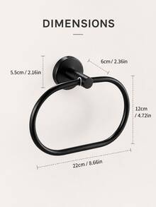 1 Pc Oval Stainless Steel Towel Ring, Screw Mounted Hand Towel Holder With 180° Pivoting Design, Sturdy Strong Support, Waterproof Rust-Resistant Wall Mounted Towel Hanger, Black Silver Gold Options For Bathroom, Vanity, Powder Room, Bathroom Refresh - View 5