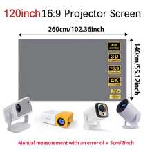 Portable Projector Screen 16:9 4K Reflective Fabric Suitable For 1LCD Series Movie Video Home Projector No-Drill Projection Screen - View 15