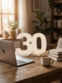 1pc Wooden Number Guest Sign-In Decor, 18/20/25/30/40/50/60/70/80th Birthday And Wedding Anniversary Decoration, Customizable With Name And Wishes, Suitable For Party Table Centerpiece, Photo Prop And Personalized Message - A - View 7