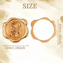 25 PCS 3D Embossed Iris Flower & Letter S Pattern Wax Seal Stickers, Self-Adhesive Wax Seals For Wedding Invitations, Envelopes, Gift Wrapping, Christmas Cards & Scrapbooking - Letter S - View 4