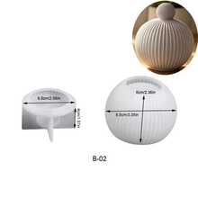 2Pcs/Set Ins Style Vertical Striped Spherical Storage Jar With Lid Silicone Mold DIY Cement Clay Plaster Aromatherapy Candle Cup Nordic Style Jewelry Storage Box Resin Casting Mold - Style A-01 Round Striped Storage Box With Lid Mold - View 3