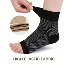 [Comfortable Compression Sleeves] 2 đôi tất nén cổ chân hở ngón bằng nylon cho nam và nữ, phù hợp cho đạp xe, chạy bộ, yoga - Nhiều màu - Xem 2
