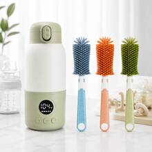 Portable Baby Bottle Warmer, Rechargeable Travel Bottle Warmer With Digital Temperature Display, 100W Fast Heating Formula Warmer, 316 Stainless Steel Inner Liner, Includes Silicone Bottle Brush Set - H102-b-h - View 1