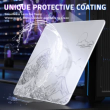 Mousepad Gaming Kaca Attack Shark CM05SE, Tekstur Nano-Mikro-Terukir, Permukaan Kaca Halus, Akurasi Tinggi, Pergerakan Cepat, Anti Gores, Alas Kulit PU Super Anti Selip, Ukuran Kecil (410*310mm) - View 8