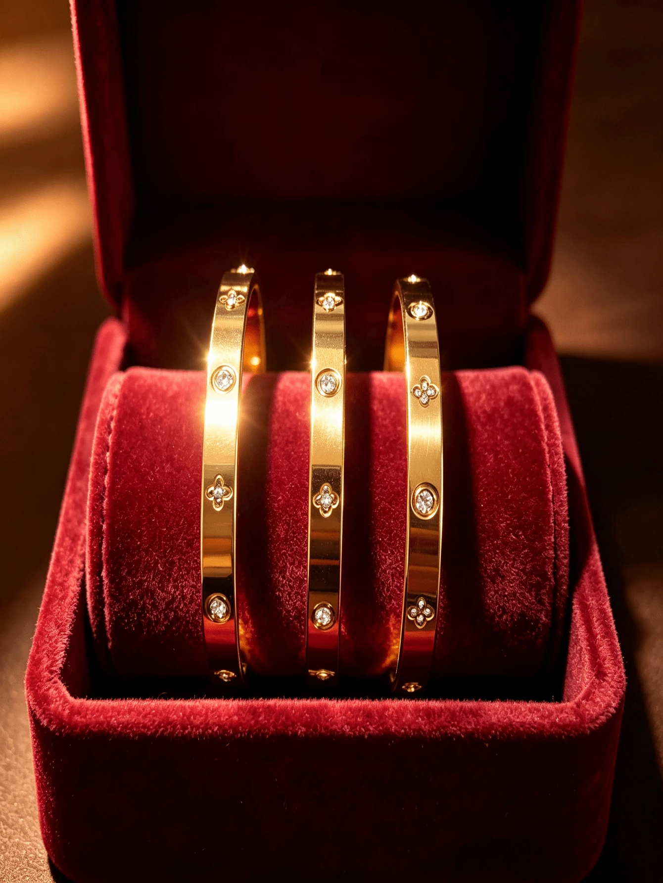 Pulsera de mujer de acero inoxidable chapada en oro de 18k con cristales, pulsera de mujer elegante y de moda, regalo ideal para la novia en vacaciones, adecuada para el uso diario, reuniones y fiestas - Dorado - Ver 1
