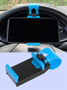 Universal Car Steering Wheel Phone Holder, Adjustable Elastic Clip Phone Mount With Soft Silicone Anti-Slip Pad, ABS Sturdy Bracket, Suitable For 4-6 Inch Smartphones GPS Navigation - A - View 16