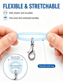 Mixed Color Jelly Silicone Ring Lobster Clasp, Macaron Color Keychain Bag Charm Umbrella Chain Connector, Random Color - A - View 8