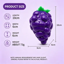 酥脆葡萄擠壓玩具-手工磚填充壓力釋放玩具,慢回彈減壓桌面裝飾,適合成人 - 彩色 - 查看 5