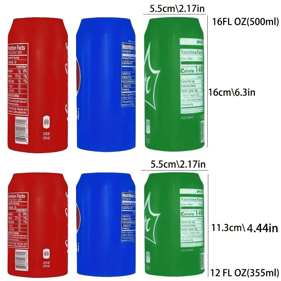 Silicone Beer Can Sleeve - Conceals Beer, Looks Like Soda Can, Fits 12/16 Oz (355ml/500ml) Beer/Soda Cans - Suitable For Outdoor Picnics, Concerts, Travel, Parties, Camping, Summer Sports Events, Football Games, Holiday Gifts