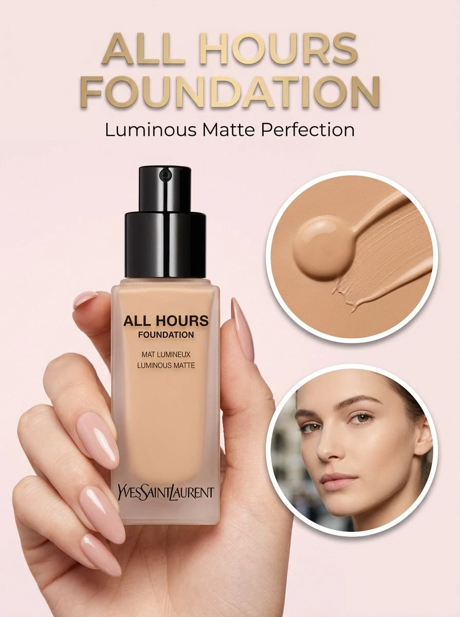 Yves Saint Laurent All Hours Foundation MC5 25 Ml – Foundation, Long-Lasting, For Oily Skin, MC5, Hyaluronic Acid, Suitable For Daily Beauty Routine - MC5 - View 1