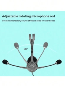Logitech Headphone over-ear berkabel dengan suara stereo, mikrofon peredam kebisingan, mikrofon yang dapat disesuaikan, panggilan waktu nyata, ringan dan nyaman dipakai, serta jack kabel tunggal 3,5 mm. - View 6