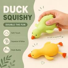 Tachimi 1pc Soft Duck Squeeze Stress Relief Toy, Cute Soft Animal Squishy Toy, Suitable For Teenagers, Desktop Play, Gift Bag And Party Favor - Multicolor - View 5