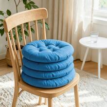 4pcs Casual Style Polyester Chair Pads, Soft Round Seat Cushions, Durable Knitted Design, Suitable For Garden, Dining Room, Office And Living Room Chairs - A - View 15