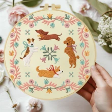 1PC 20*20cm/7.9*7.9in,Architecture And Animals Embroidery Kit, DIY Handmade Embroidery Set For Adult Beginners, Home Gift, Women's Sewing Gift, Including User Manual, Printed Pattern Fabric, Embroidery Frame, Needle And Thread. - Architecture - View 5