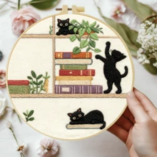 1PC 20*20cm/7.9*7.9in,Architecture And Animals Embroidery Kit, DIY Handmade Embroidery Set For Adult Beginners, Home Gift, Women's Sewing Gift, Including User Manual, Printed Pattern Fabric, Embroidery Frame, Needle And Thread. - Architecture - View 13