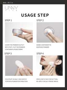 UNNY CLUB Bedak Tabur, Pengatur Riasan Tahan Lama, Pengontrol Minyak, Hasil Akhir Matte, Tekstur Bedak Halus, Ringan dan Tidak Menggumpal, Kering dan Tidak Berminyak, Cocok untuk Pemula, 1 buah, Kosmetik Makeup Merek Ternama - Pengunci riasan kabut ringan - View 3