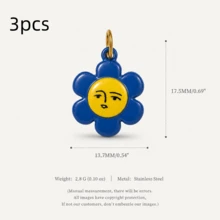 1/3pcs Quirky Mixed Pendant, Exquisite Cartoon Style, 18kpvd Gold Plated 316 Stainless Steel Material, Waterproof And Fade-Resistant, Suitable For DIY Creative Necklace, Bracelet, Earrings, Bag Chain, Keychain, Waterproof And Sweat-Resistant, Suitable For Daily Casual Wear - Multicolor - View 15