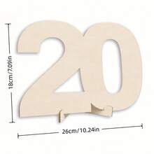 1pc Wooden Number Guest Sign-In Decor, 18/20/25/30/40/50/60/70/80th Birthday And Wedding Anniversary Decoration, Customizable With Name And Wishes, Suitable For Party Table Centerpiece, Photo Prop And Personalized Message - A - View 18
