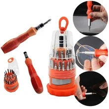 Kit Jogo Chave De Precisao 31 Pecas Com Estojo Reparo Celular Notebook Eletronicos Torx Fenda fillips - Visão 1