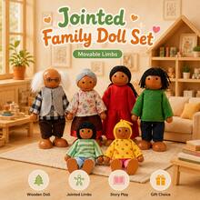 6pcs Wooden Cartoon Character Doll Set, Cute Mini Role Play Educational Toys, Suitable For 3+ Years Old Children, Dollhouse Character Decor, Birthday Gift - Multicolor - View 6