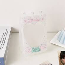 1pc Sweet Pattern Flip Photo Book Stand, 3 Inch Photocard Organizer, Cute Bow Star Heart Design Desktop Picture Frame Idol Photocard Collection Display Album, Back To School - Photo Album - View 3