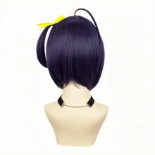Rikka Takanashi Cosplay Wig - Dark Purple Short Anime Hair, Sweet Roleplay Hair With Hair Cap For Daily Wear, Halloween & Conventions - Purple - View 4