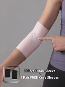 VBOSI 1pc Elbow Sleeve + 1 Pair Free Knee Sleeves, Knitted Sports Support Sleeve, Suitable For Fitness, Running, Basketball, Volleyball, Cycling And Daily Exercise, Unisex - Multicolor - View 6