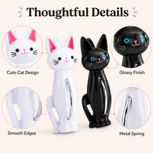 4pcs Cute Cat Beach Towel Clips, Heavy Duty Windproof Clips, Suitable For Beach Chairs, Pool, Cruise, Blanket, Laundry And Travel, Strong Spring Plastic Clips, Cat Lover Gift, Independence Day Gift, Poolside Seaside, Patio Essentials - Multicolor - View 5