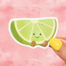 Fresh Healing Anthropomorphic Lime Slice Cartoon Print Stickers, Summer Energetic Phone Case Decorative Decals, Waterproof Vinyl Stickers - Durable Matte Surface, Self-Adhesive Bumper Stickers, Suitable For Cars, Windows, Laptops, Trucks, Water Bottles - Multi-Functional Durable Design, Car Stickers - one-size - View 1