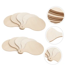 2/6/12pcs Round Wooden Board With Handle 9.06X6.3 Inch DIY Wooden Board, Suitable For Crafts DIY Holiday Decoration - A - View 4