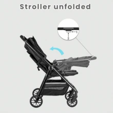 UBRAVOO Toddler Stroller With Reclining Seat, Ultra-Compact Stroller With Large Storage Basket, Canopy, For Travel Stroller - Black - View 5