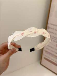 3pcs Girls Sweet French Style Colorful Mesh Flat Braided Fabric Headbands Hair Clips Hair Accessories Suitable For Daily Use - Multicolor - View 11
