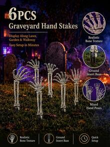 Dekorasi Halloween: Tengkorak Tangan Realistis, Tulang, Hiasan Halaman Halloween, Properti Kostum Halloween, Warna Acak - MultiWarna - View 3