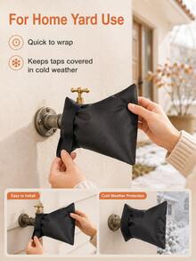 Outdoor Winter Faucet Cover – Insulated, Waterproof, And Reusable; Suitable For Gardens And Farms; Easy To Install With Securing Straps - Multicolor - View 2