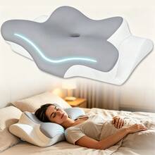 Ergonomic Memory Foam Cervical Pillow For Neck Support, Cervical Neck Pillow For Uncomfortable Relief, Ergonomic Side Sleeper Pillow For Sleeping, Contour Ergonomic Support For Side Back Stomach Sleepers, Sleep Pillow, New Upgrade Cervical Pillow - Two-color Splicing - View 1