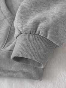 Sudadera con capucha informal de largo regular para mujer, color gris jaspe , con cordón ajustable, gráfico de tortuga atrapa olas y tejido ligeramente elástico. - Gris Claro - Ver 3