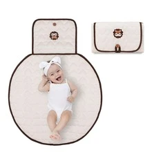 Benxoine 1 Set Baby Diaper Changing Pad With Cute Pattern Diaper Storage Bag, Portable Travel Organizer Bag, Suitable For Newborn Care - Lion - View 5
