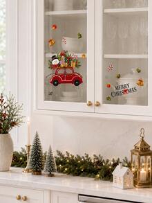 SUPSTICKER Christmas Car Window Stickers, Holiday Snowflake Glass Decals, 4 Styles, 23.65x32.5cm, Home Window Decor - Car - View 4