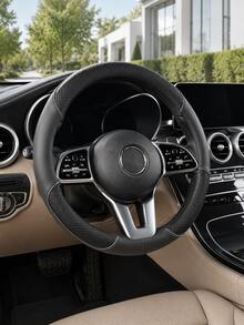 1pc 14.5-15 Inch Universal Round Steering Wheel Cover, Luxury Business Style Diamond Quilted Artificial PU Leather, Pure Black Stitching Detail Anti-Slip Sweat-Absorbent Wear-Resistant Breathable Grip Protector, All-Season Fit For Sedan / SUV / Truck, Commuting, Self-Driving, Holiday Travel Universal Interior Modification Accessory, Compatible With All Series And Most Car Models - Multicolor - View 8