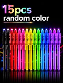 2/5/10/15 PCS Random Color Glow-In-The-Dark Invisible Marker Pen, Luminous Ballpoint Pen, Can Write Secret Messages, Suitable As Christmas Gift Box Filler, Birthday Gift, Carnival Gift, Holiday Gift, Party Supplies. Classroom Essentials, Back To School, Back To School Season Gift, Halloween, New Year Gift. - Highlighter - View 10