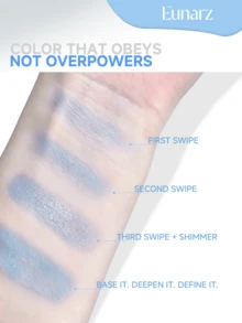 Palet Eyeshadow Eunarz 15 Warna, Palet Makeup All-In-One Matte Shimmer Metallic Berpigmen Tinggi, Cocok untuk Siang dan Malam, Tahan Lama dan Tidak Mudah Mengkerut - #PA132 PALET BIRU-UNGU - View 10
