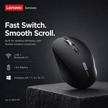 Lenovo N220 商務無線靜音滑鼠 2.4G 即插即用免驅動 人體工學曲面設計 防滑磨砂材質 高精度藍光追蹤 多裝置兼容 適用辦公室、居家、筆記本電腦、桌上型電腦 專用靜音滑鼠 - 查看 12