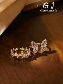 1pc Butterfly Open Ring, Exquisite Sweet Unique Niche Design, Suitable For Women's Daily Wear, Party And Gathering - Butterfly - View 8