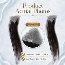 Men's Sideburn & Hairline Lace Patches, 2 Pieces Set, 100% Real Human Hair, Hand-Woven, Natural Texture, Lightweight Breathable Invisible Lace Base, Fills Sideburn & Hairline Gaps For A Fuller Look, Easy To Wear & Maintain. - Natural Black - View 9