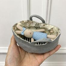 INS Nordic Home 2PCS Nordic Style Mini Rabbit Plush Doll Set, Mouse Plush Doll Set, Children's Room Decor Fabric Storage Basket Cradle, Mouse Small Plush Doll, Animal Role Play Doll, Rabbit Baby & Rabbit Mom, Cradle Small Rabbit & Small Mouse Set, Christmas & Halloween Gift, DIY Dollhouse Decor, Children's Gift - Multicolor - View 18