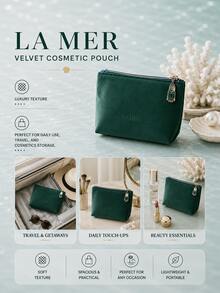La Mer Square Makeup Bag, 18*10cm, Sold Individually, Unique Color-Blocking, Zipper Closure, Portable, Suitable For Daily Storage And Travel - La Mer Square Makeup Bag - View 9