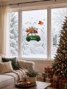 SUPSTICKER Christmas Car Window Stickers, Holiday Snowflake Glass Decals, 4 Styles, 23.65x32.5cm, Home Window Decor - Car - View 7