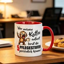 Funny Sloth Coffee Mug, "Who Dares Touch My Coffee, I'll Beat Him!" Slogan Cup, Humorous Gift For Coffee Lovers, Perfect For Juice, Milk, Coffee - Perfect Birthday And Holiday Gift For Family, Gift For Him, Funny Mug - Multicolor - View 5