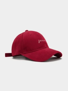 1pc Minimalist Embroidered Baseball Cap, Unisex Adjustable Casual Curved Brim Dad Hat, Classic Solid Color Design, Suitable For Outdoor Travel - A - View 13